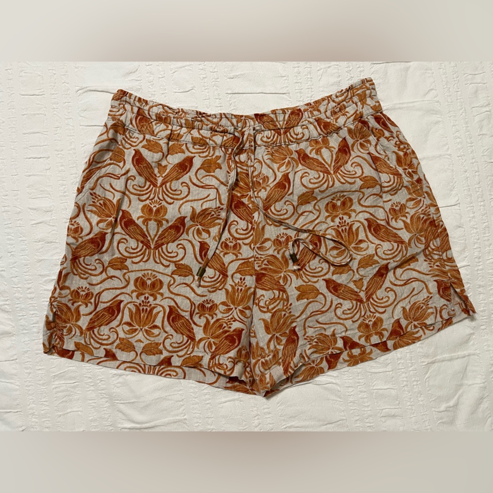 Anthropologie Tan and Brown Patterned Cargo Shorts